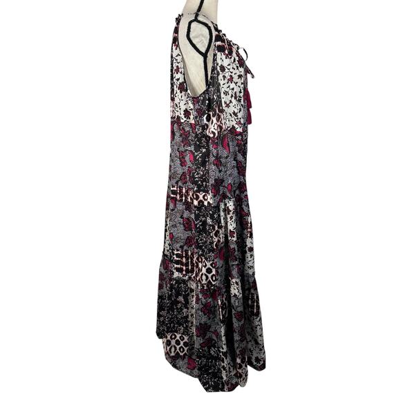 INC 1X-Large Halter Maxi Dress Floral Patchwork Tiered Ruffled Lightweight Multi - Picture 3 of 9